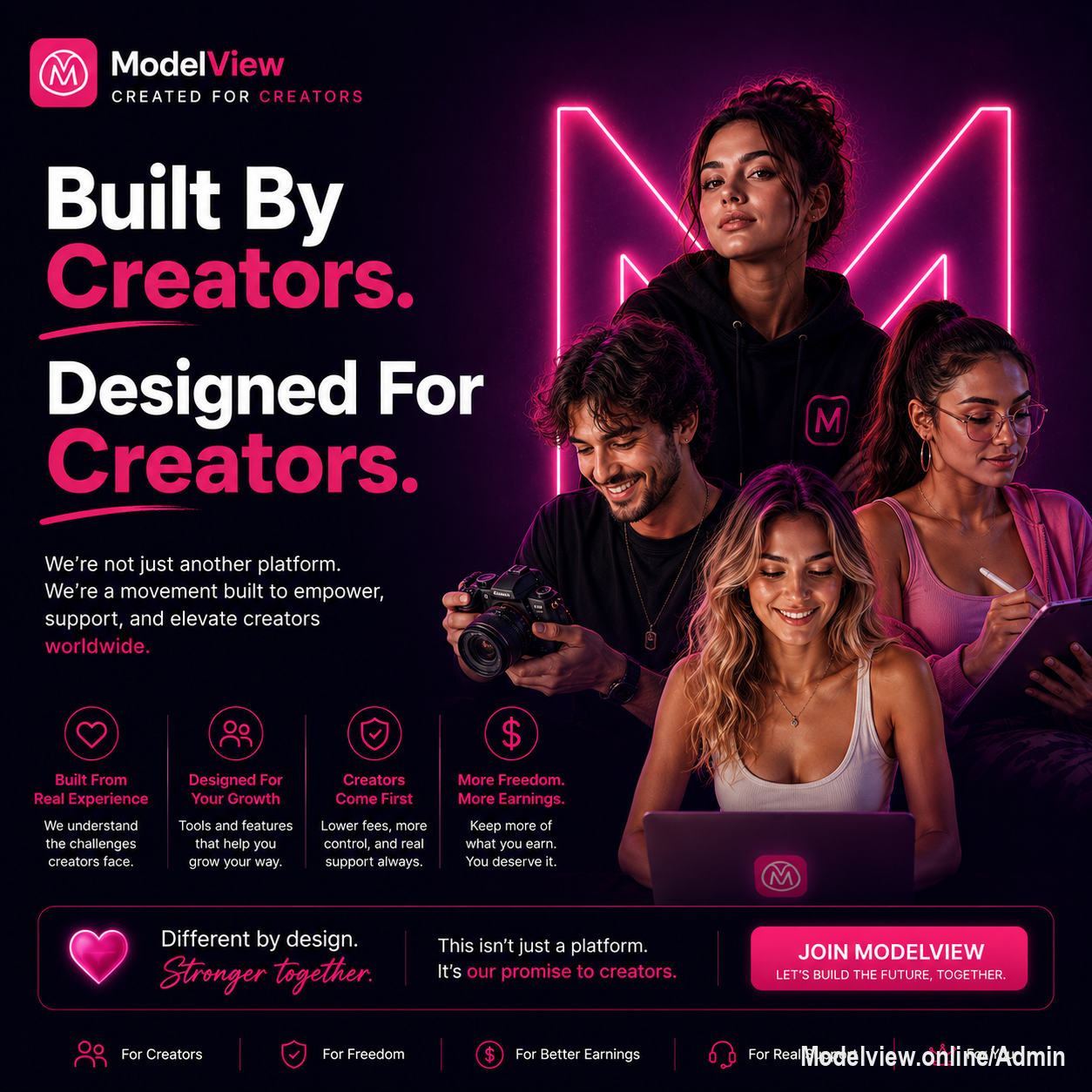 We know what creators need—because we've been there.

Built by creators. Designed for creators.

#ModelView #CreatorEconomy #CreatorsFirst