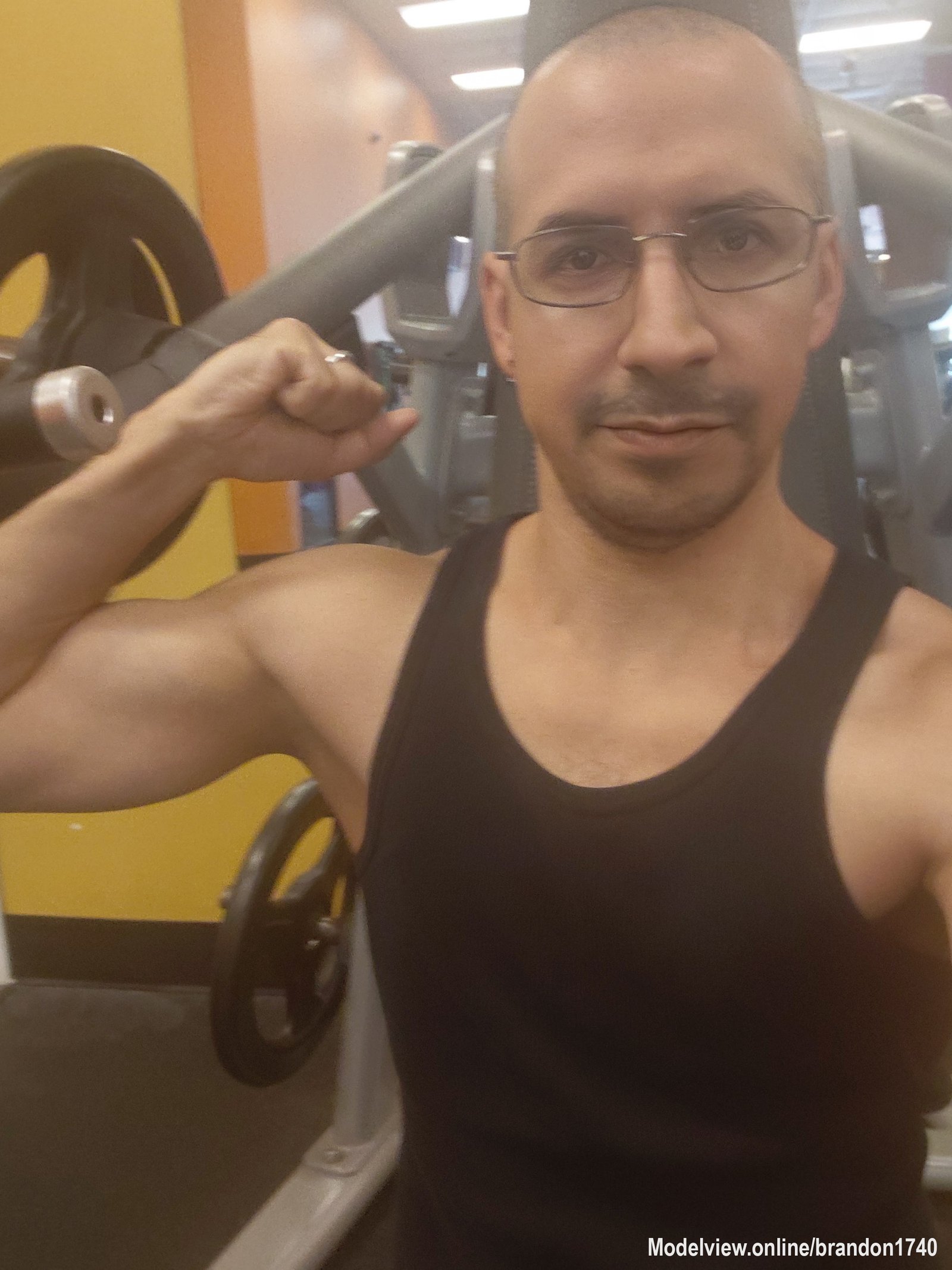 Flexing at the gym