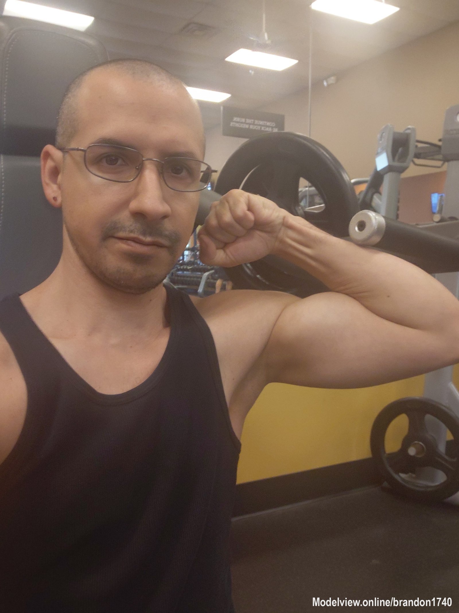 Still flexing at the gym