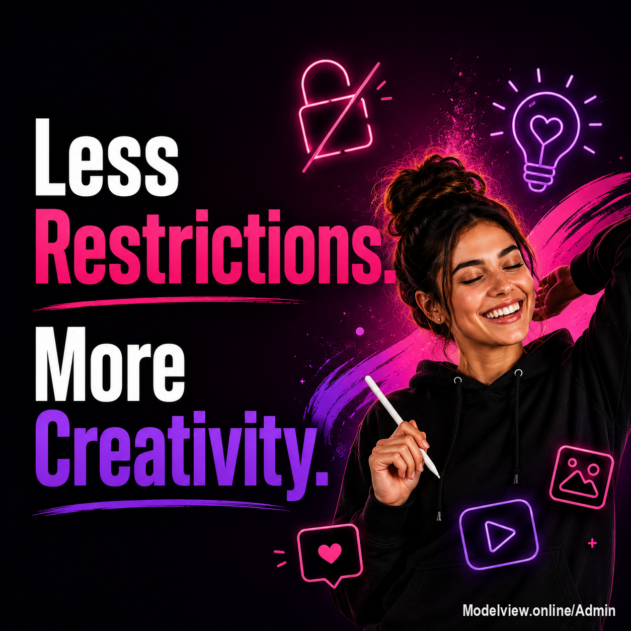 Creativity grows where freedom exists.

Your ideas shouldn't be limited by unnecessary restrictions or high barriers. They deserve a platform that lets you create, connect, and grow with confidence.

✨ Less restrictions.
🎨 More creativity.
💜 More opportunities.