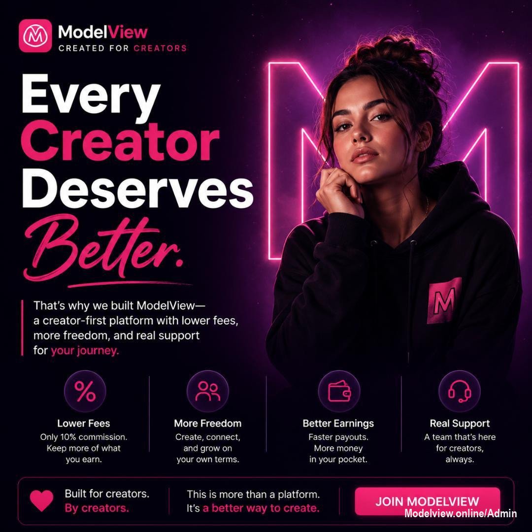 Every creator deserves a platform that gives more—not takes more.
At ModelView, we believe your creativity should be rewarded, not limited.
💜 Only 10% commission
💬 More freedom to create
💰 Flexible payouts
✨ Built by creators, for creators
Because you deserve better.
#ModelView #CreatorsFirst #CreatorEconomy #ContentCreator #KeepMoreEarnMore CreatorPlatform